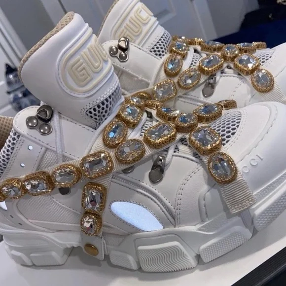 Gucci Flashtrack Crystal Embellished Platform Sneakers 💕 - Picture 3 of 11